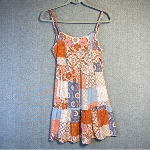 Altar’d State XS Women’s Patchwork Mini Dress Spaghetti Strap